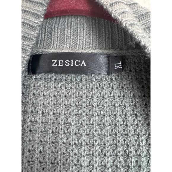 Zesica Womens Gray Open Front Knit Cardigan Sweater With Pockets Size XL - Picture 4 of 5